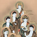 Japanese Hanging Scroll Kakejiku Vtg Thirteen Buddhas Buddhist Color Gold KJ220-AD - Scroll-chidorivintage.com