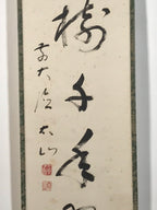 Japanese Hanging Scroll Kakejiku Vtg Vertical Calligraphy Kanji Characters KJ222-AD - Scroll-chidorivintage.com