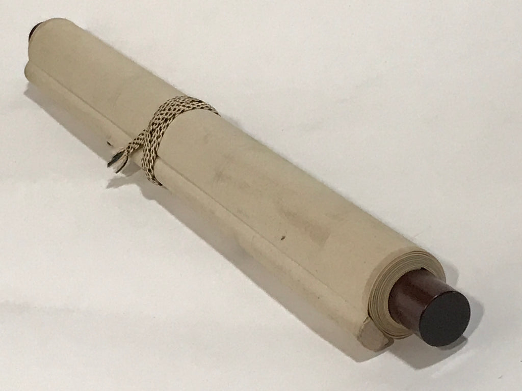 Japanese Hanging Scroll Kakejiku Vtg Weeping Plum Tree Blossoms Ume Poem KJ226-AD - Scroll-chidorivintage.com