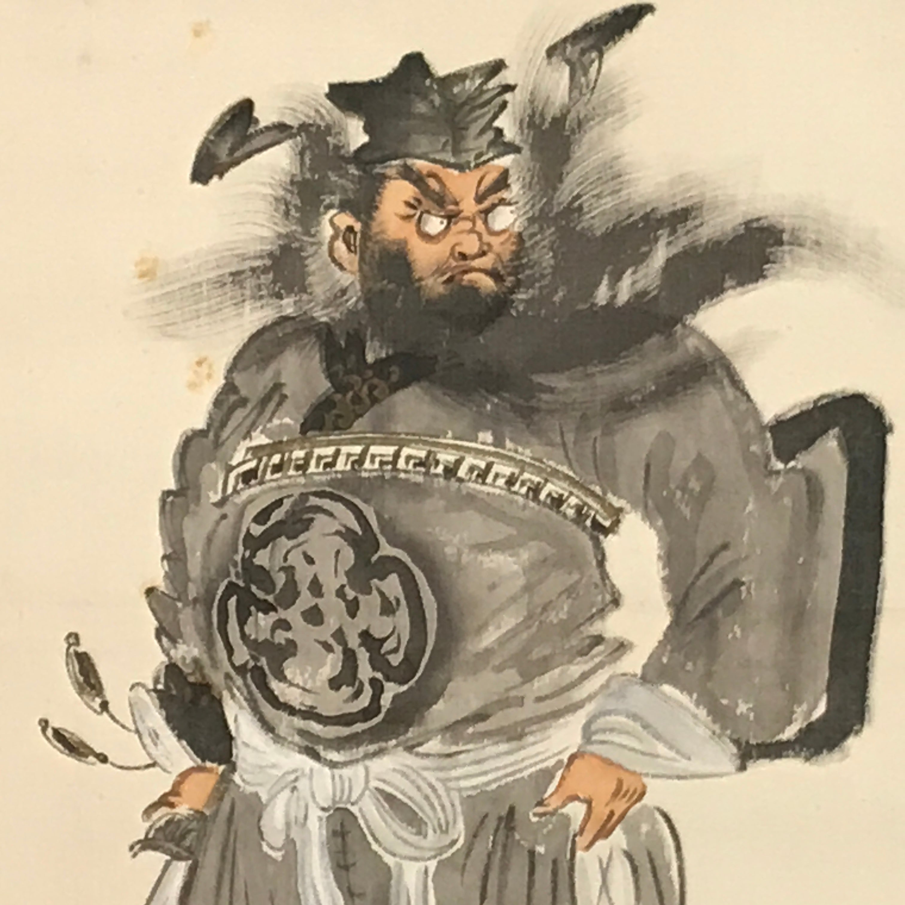 Japanese Hanging Scroll Kakejiku Vtg Portrait Shoh Ki Demon Queller Color KJ228-AD - Scroll-chidorivintage.com
