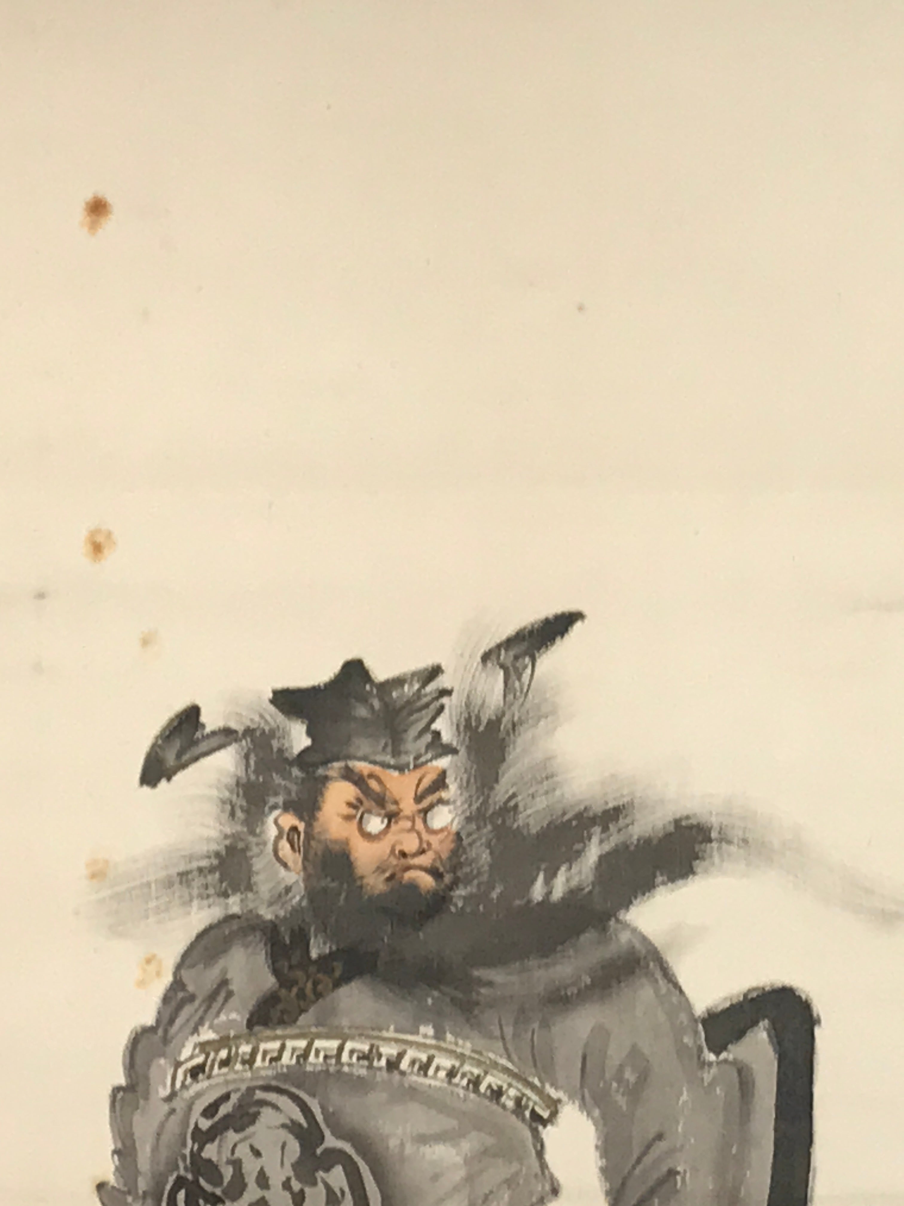Japanese Hanging Scroll Kakejiku Vtg Portrait Shoh Ki Demon Queller Color KJ228-AD - Scroll-chidorivintage.com