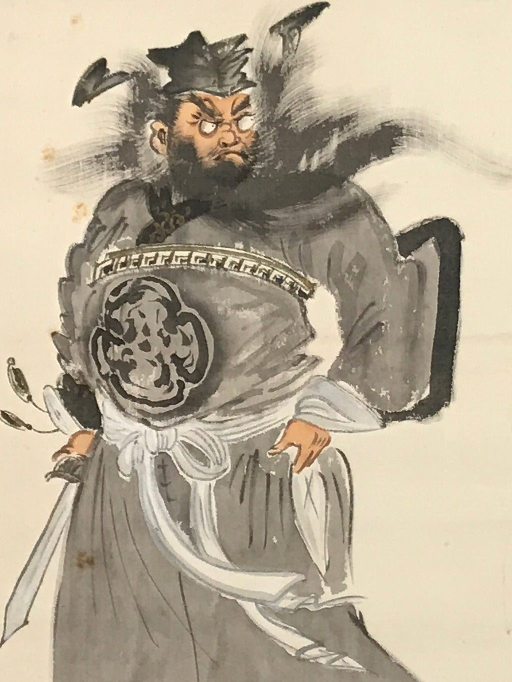 Japanese Hanging Scroll Kakejiku Vtg Portrait Shoh Ki Demon Queller Color KJ228-AD - Scroll-chidorivintage.com