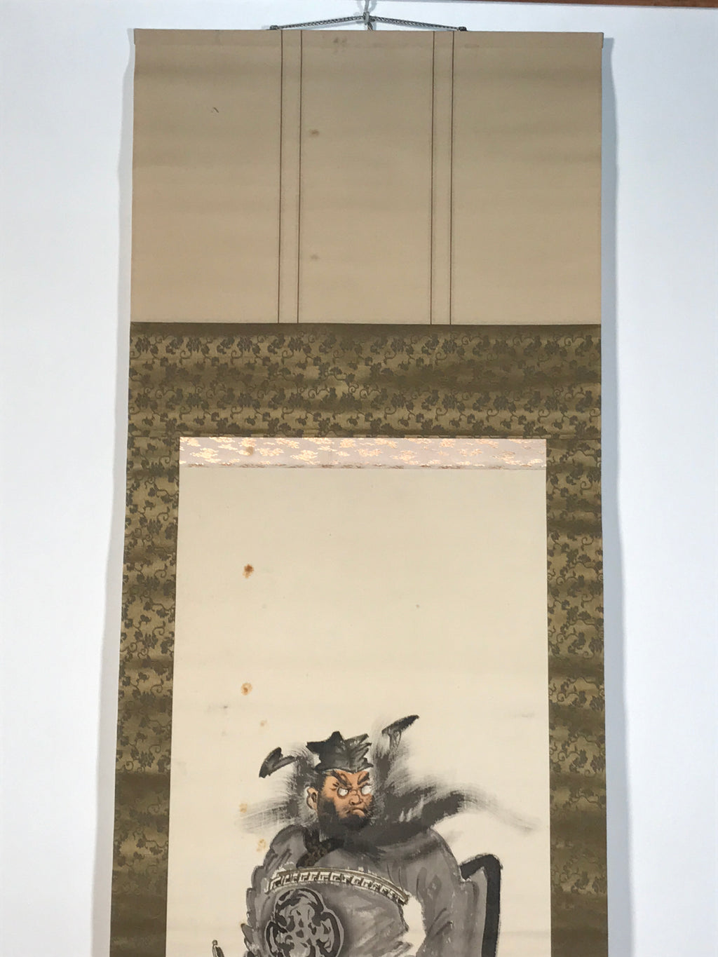 Japanese Hanging Scroll Kakejiku Vtg Portrait Shoh Ki Demon Queller Color KJ228-AD - Scroll-chidorivintage.com