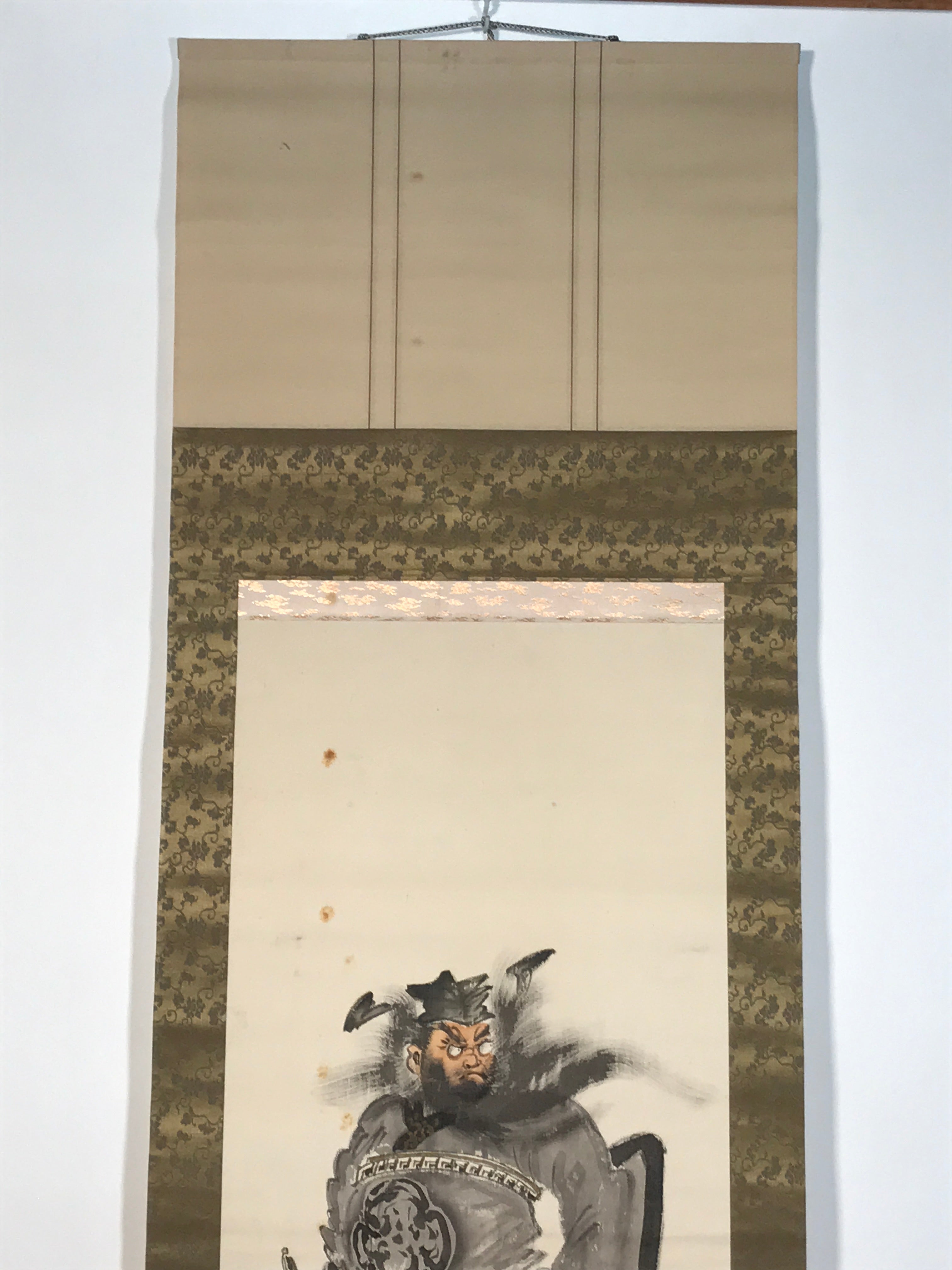 Japanese Hanging Scroll Kakejiku Vtg Portrait Shoh Ki Demon Queller Color KJ228-AD - Scroll-chidorivintage.com