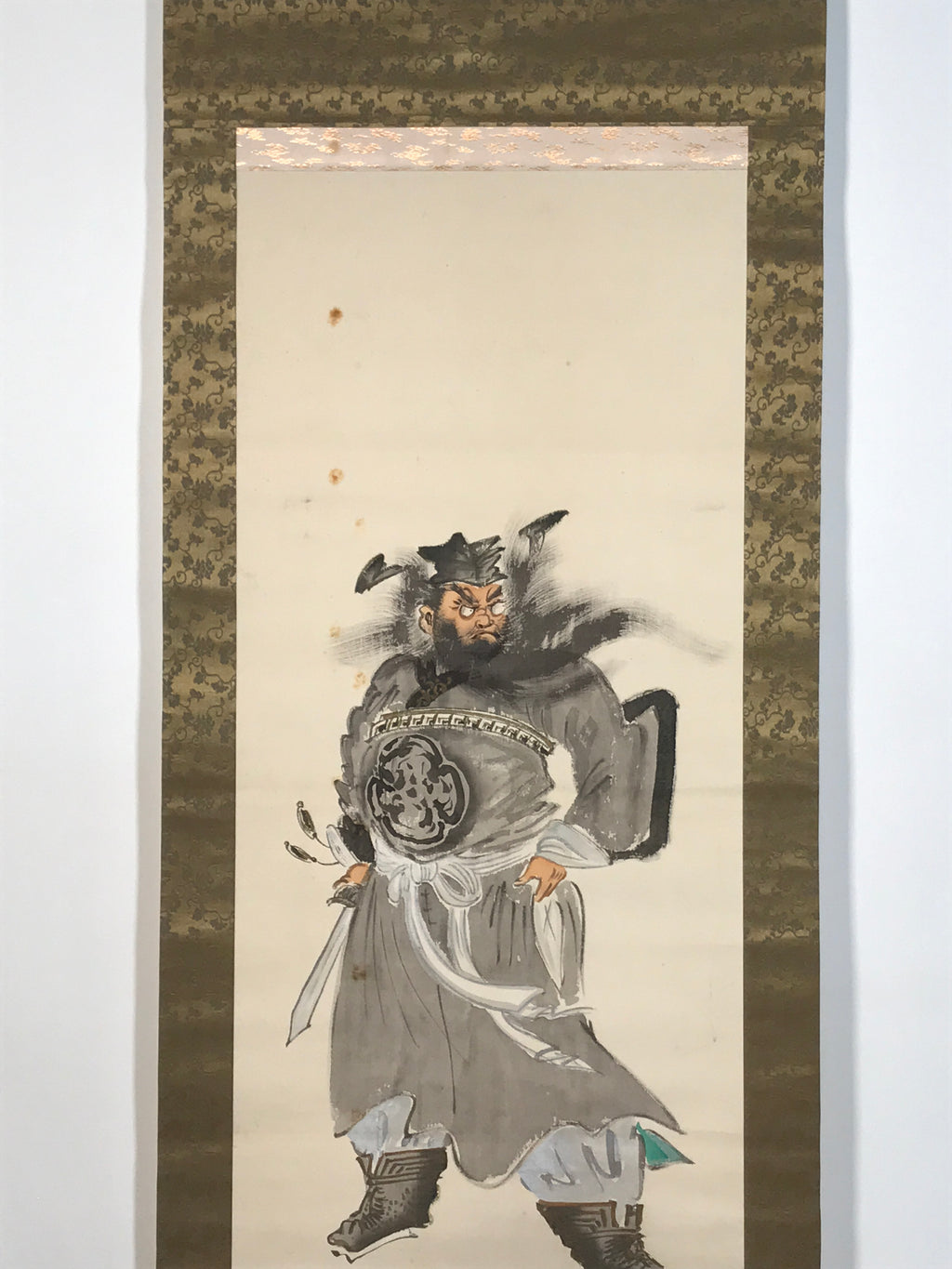 Japanese Hanging Scroll Kakejiku Vtg Portrait Shoh Ki Demon Queller Color KJ228-AD - Scroll-chidorivintage.com