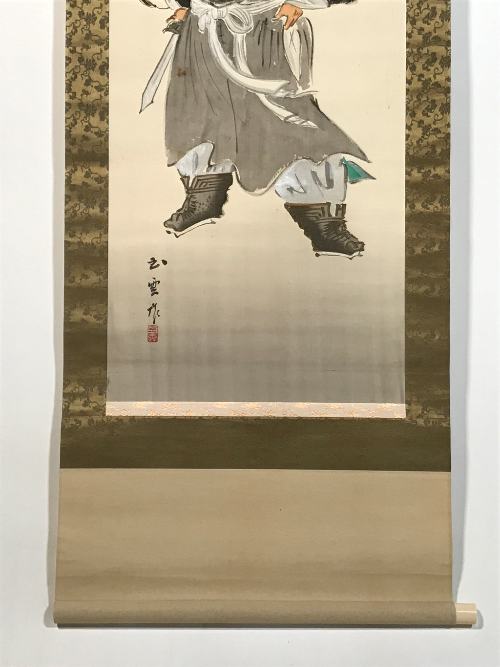 Japanese Hanging Scroll Kakejiku Vtg Portrait Shoh Ki Demon Queller Color KJ228-AD - Scroll-chidorivintage.com