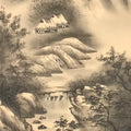 Japanese Hanging Scroll Kakejiku Vtg River Mountain Landscape Trees Sansui KJ233-AD - Scroll-chidorivintage.com