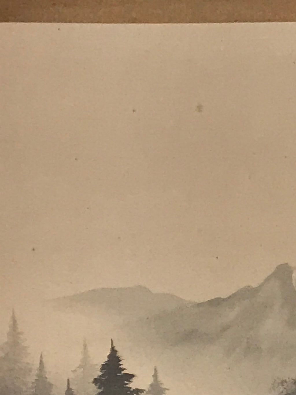 Japanese Hanging Scroll Kakejiku Vtg River Mountain Landscape Trees Sansui KJ233-AD - Scroll-chidorivintage.com