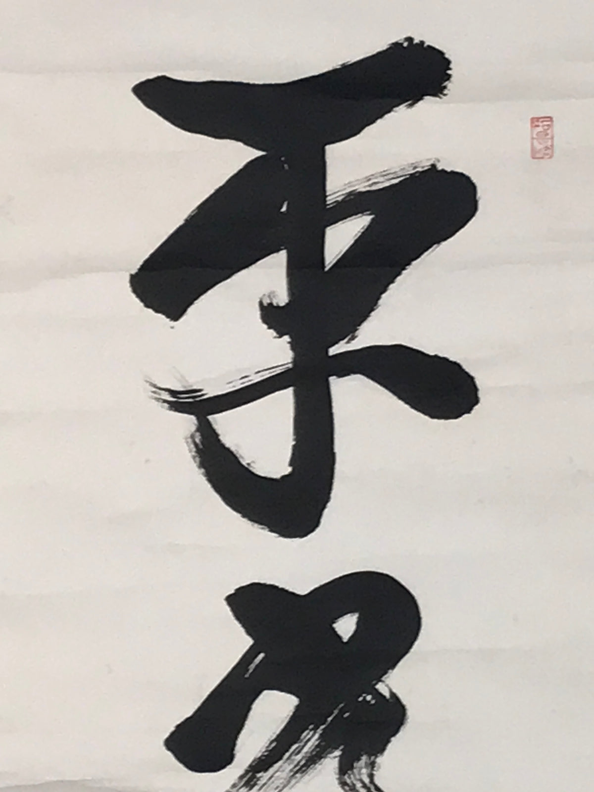 Japanese Hanging Scroll Vtg Kakejiku Zen Words Idiom Calligraphy Black Ink KJ243-AD - Scroll-chidorivintage.com