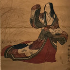 Japanese Hanging Scroll Vtg Kakejiku Ono No Komachi Poetess Portrait Color KJ244-AD - Scroll-chidorivintage.com