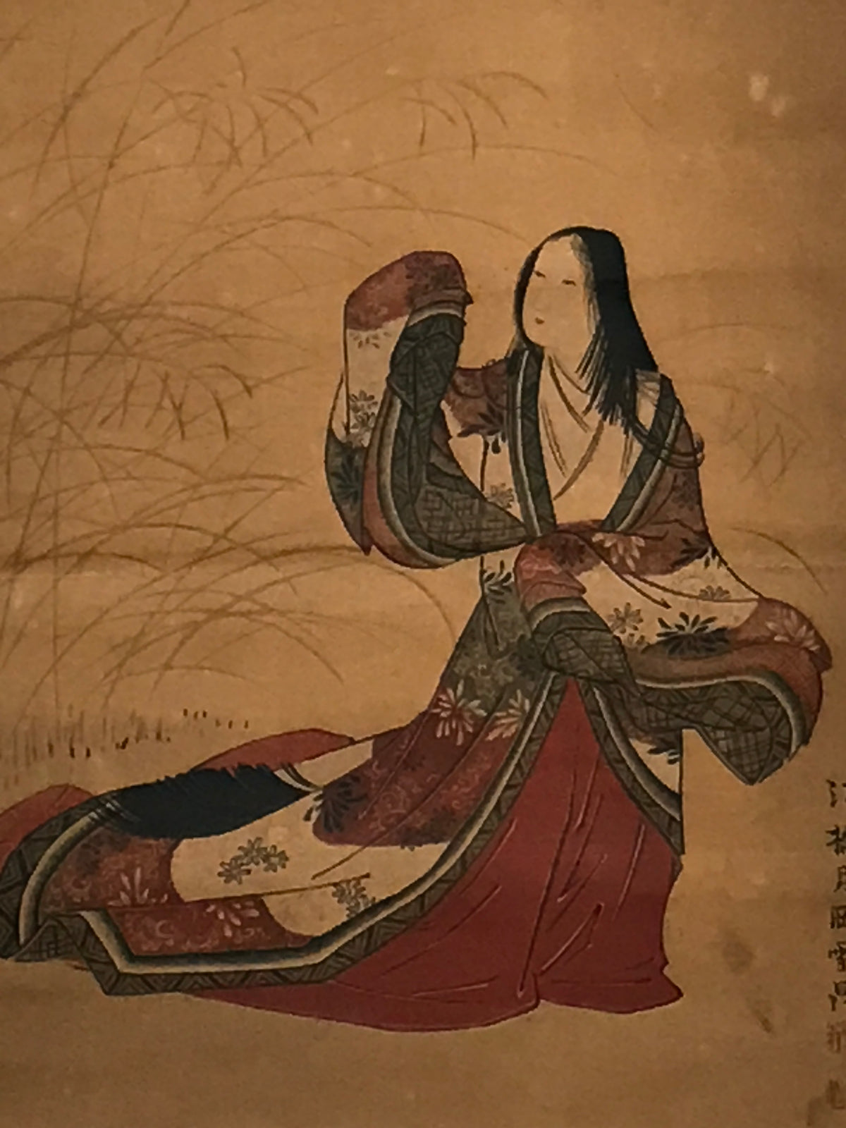 Japanese Hanging Scroll Vtg Kakejiku Ono No Komachi Poetess Portrait Color KJ244-AD - Scroll-chidorivintage.com