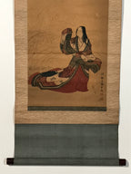 Japanese Hanging Scroll Vtg Kakejiku Ono No Komachi Poetess Portrait Color KJ244-AD - Scroll-chidorivintage.com