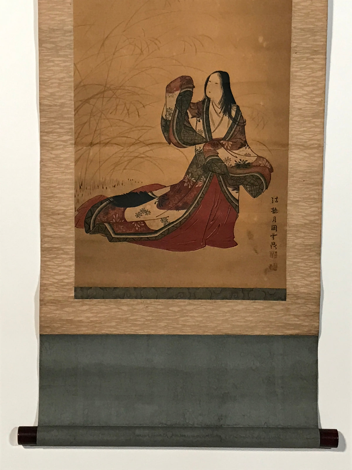 Japanese Hanging Scroll Vtg Kakejiku Ono No Komachi Poetess Portrait Color KJ244-AD - Scroll-chidorivintage.com