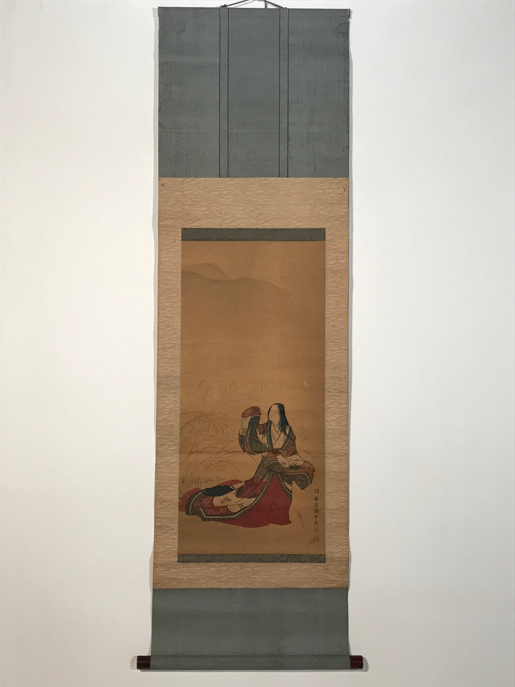 Japanese Hanging Scroll Vtg Kakejiku Ono No Komachi Poetess Portrait Color KJ244-AD - Scroll-chidorivintage.com