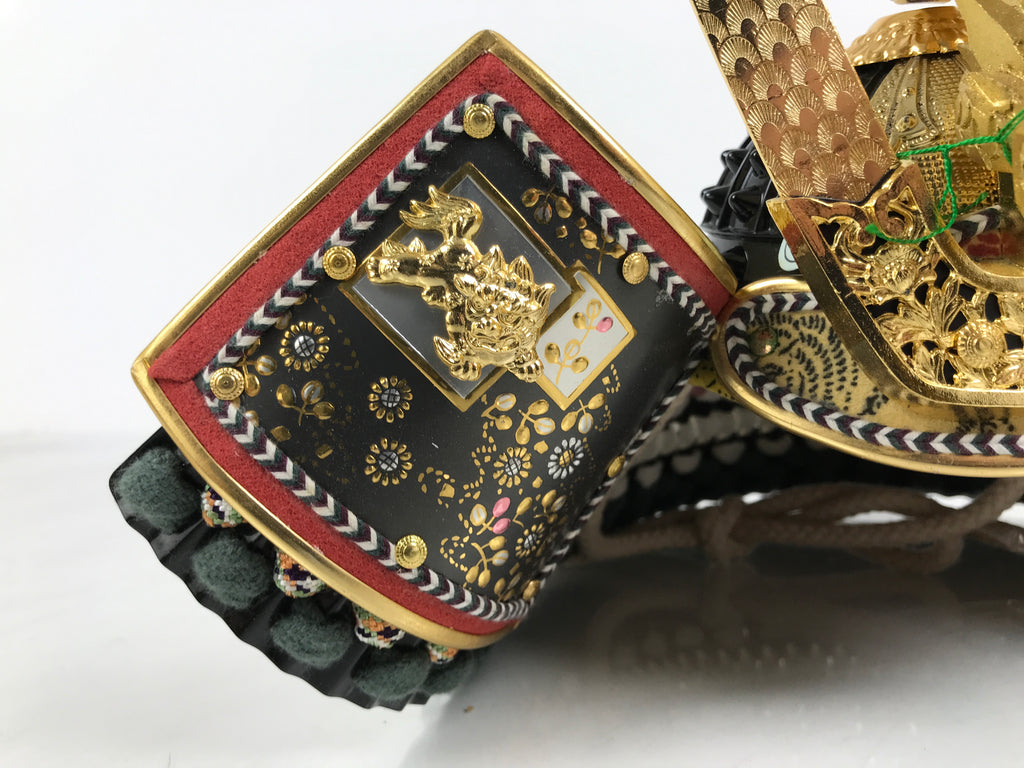 Japanese Samurai Helmet Kabuto Vtg Boys' Festival Armor Decor Gold Green ID696-AD - Doll-chidorivintage.com