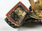 Japanese Samurai Helmet Kabuto Vtg Boys' Festival Armor Decor Gold Green ID696-AD - Doll-chidorivintage.com