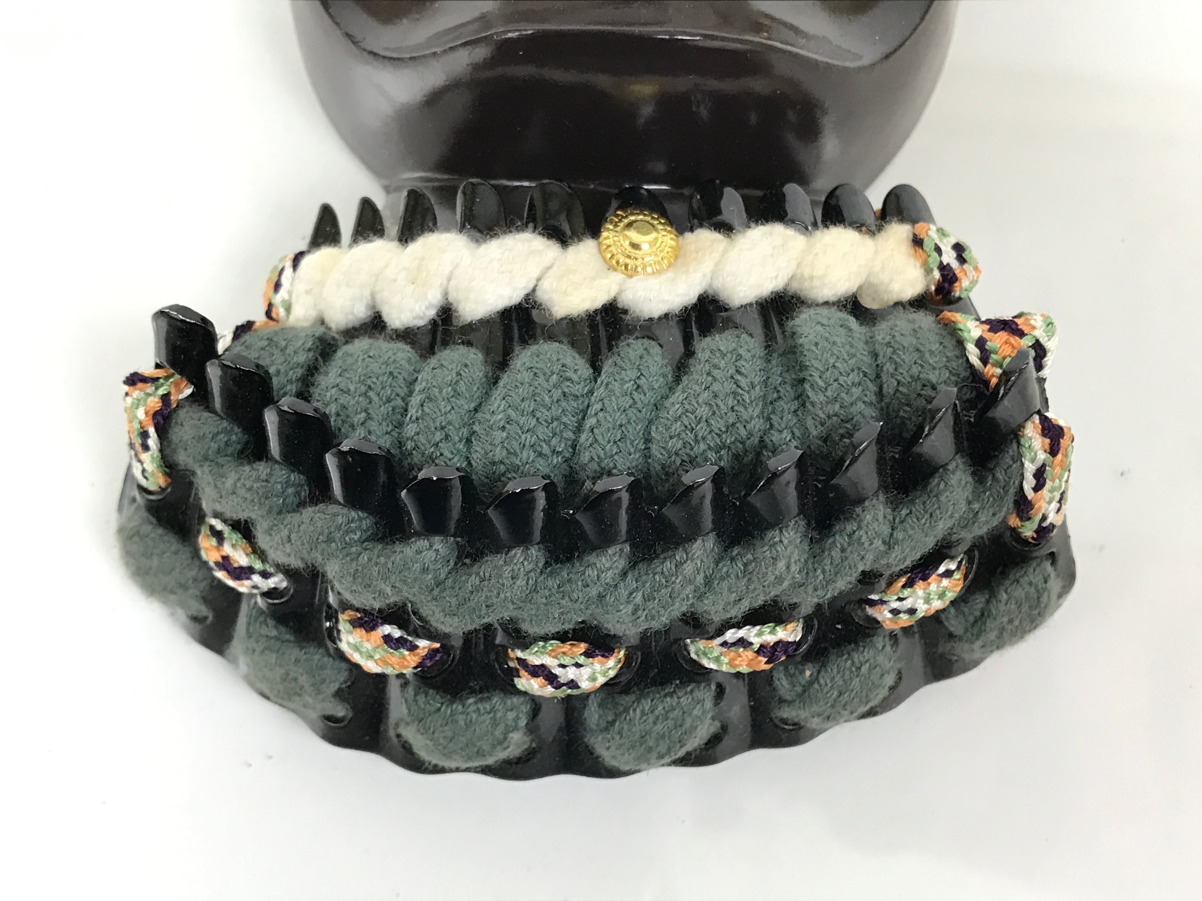 Japanese Samurai Helmet Kabuto Vtg Boys' Festival Armor Decor Gold Green ID696-AD - Doll-chidorivintage.com