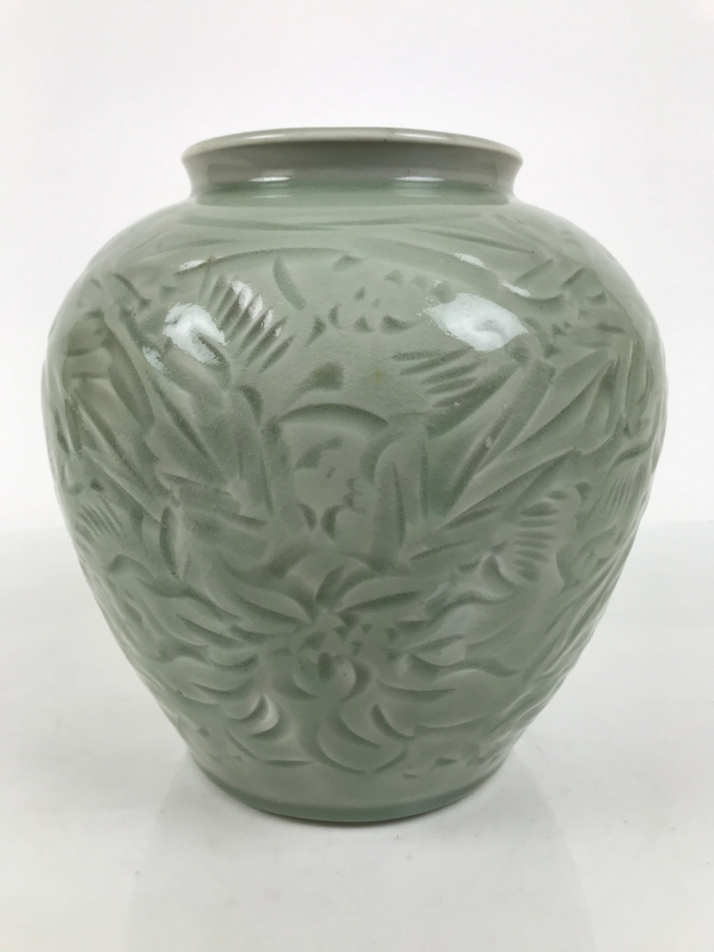 Japanese Porcelain Flower Vase Vtg Ikebana Kabin Celadon Green Floral FK249-KT - Vase-chidorivintage.com