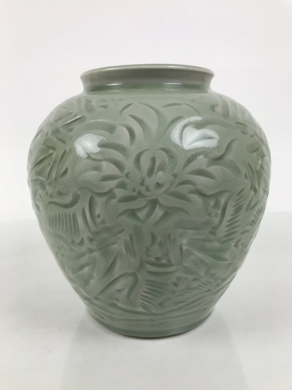 Japanese Porcelain Flower Vase Vtg Ikebana Kabin Celadon Green Floral FK249-KT - Vase-chidorivintage.com