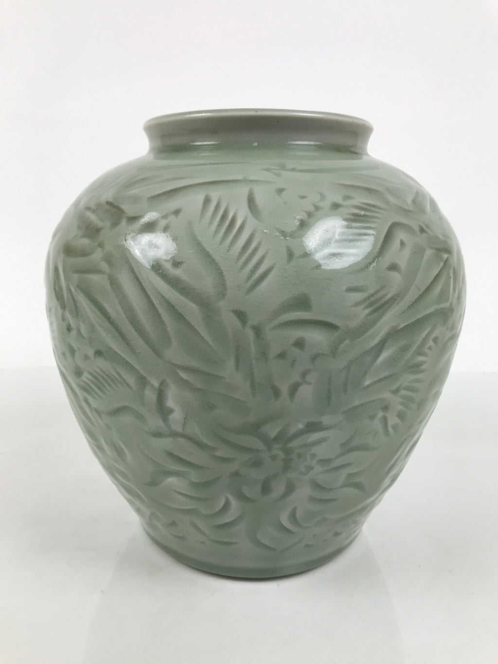 Japanese Porcelain Flower Vase Vtg Ikebana Kabin Celadon Green Floral FK249-KT - Vase-chidorivintage.com