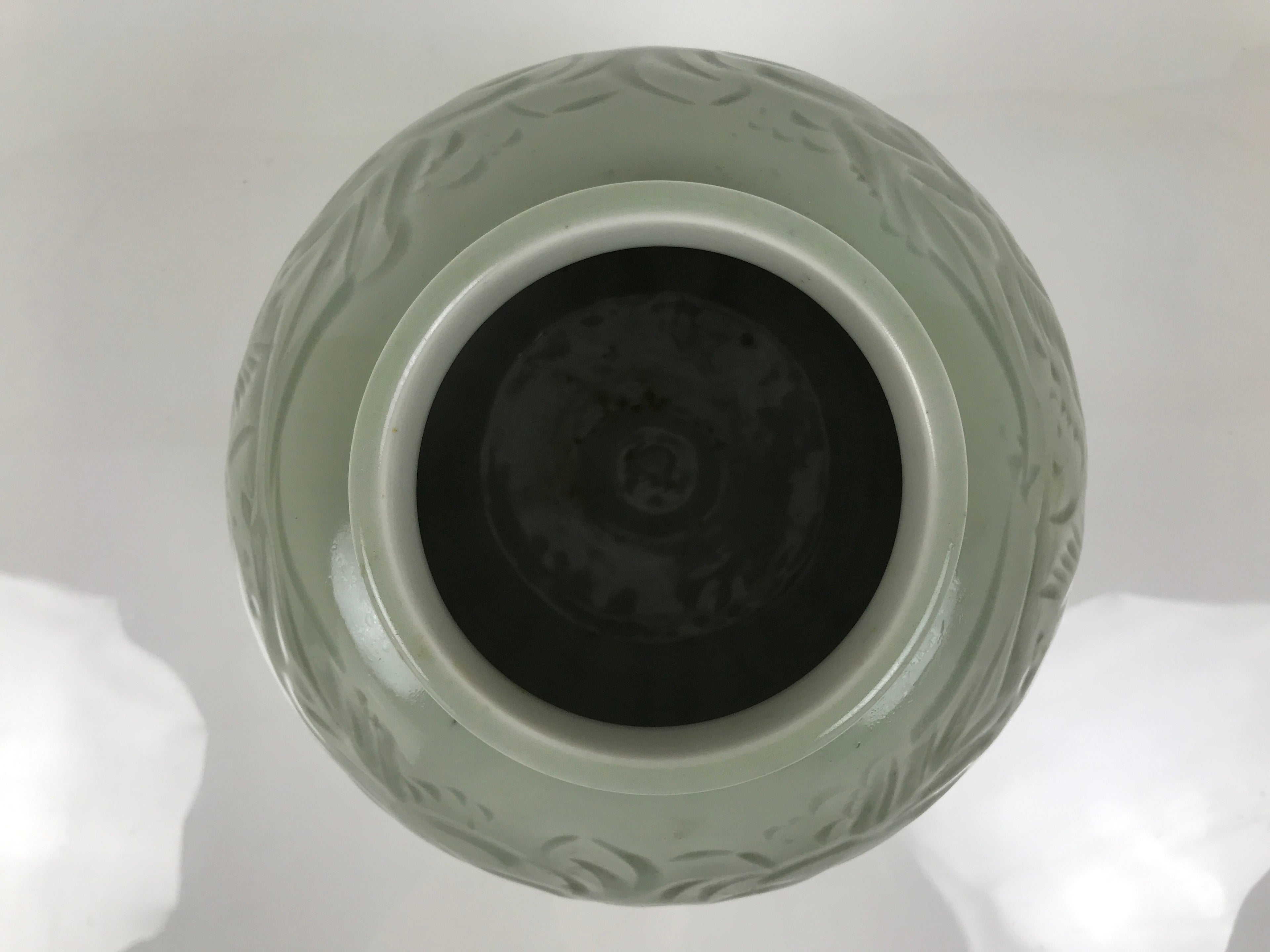 Japanese Porcelain Flower Vase Vtg Ikebana Kabin Celadon Green Floral FK249-KT - Vase-chidorivintage.com