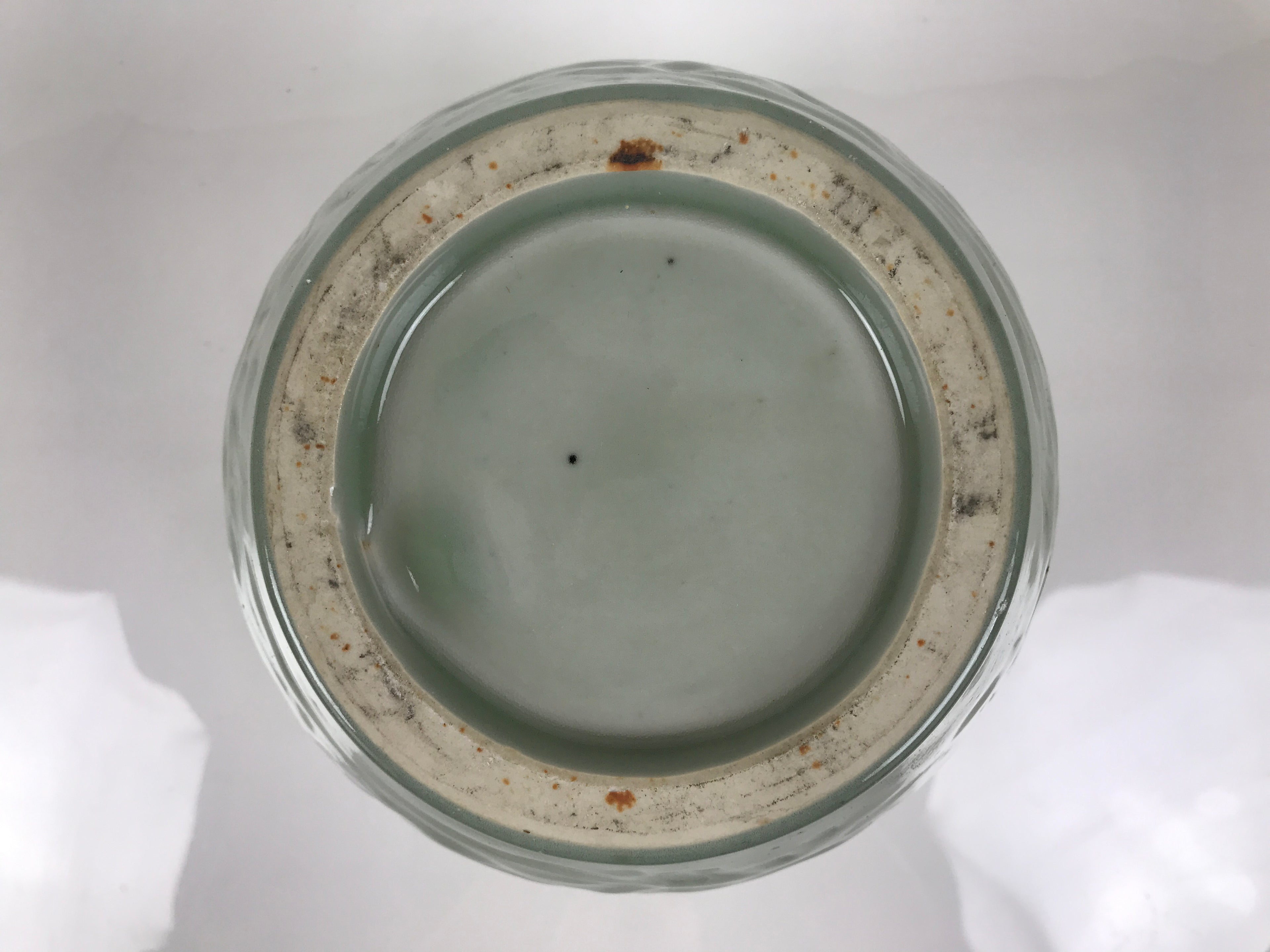 Japanese Porcelain Flower Vase Vtg Ikebana Kabin Celadon Green Floral FK249-KT - Vase-chidorivintage.com