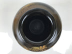 Japanese Ceramic Flower Vase Vtg Ikebana Kabin Brown Floral Round Large FK250-KT - Vase-chidorivintage.com