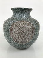 Japanese Ceramic Flower Vase Vtg Ikebana Kabin Round Green Brown White FK251-KT - Vase-chidorivintage.com