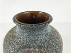 Japanese Ceramic Flower Vase Vtg Ikebana Kabin Round Green Brown White FK251-KT - Vase-chidorivintage.com