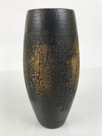 Japanese Ceramic Flower Vase Vtg Ikebana Kabin Tall Kushime Brown FK252-KT - Vase-chidorivintage.com