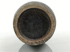 Japanese Ceramic Flower Vase Vtg Ikebana Kabin Tall Kushime Brown FK252-KT - Vase-chidorivintage.com