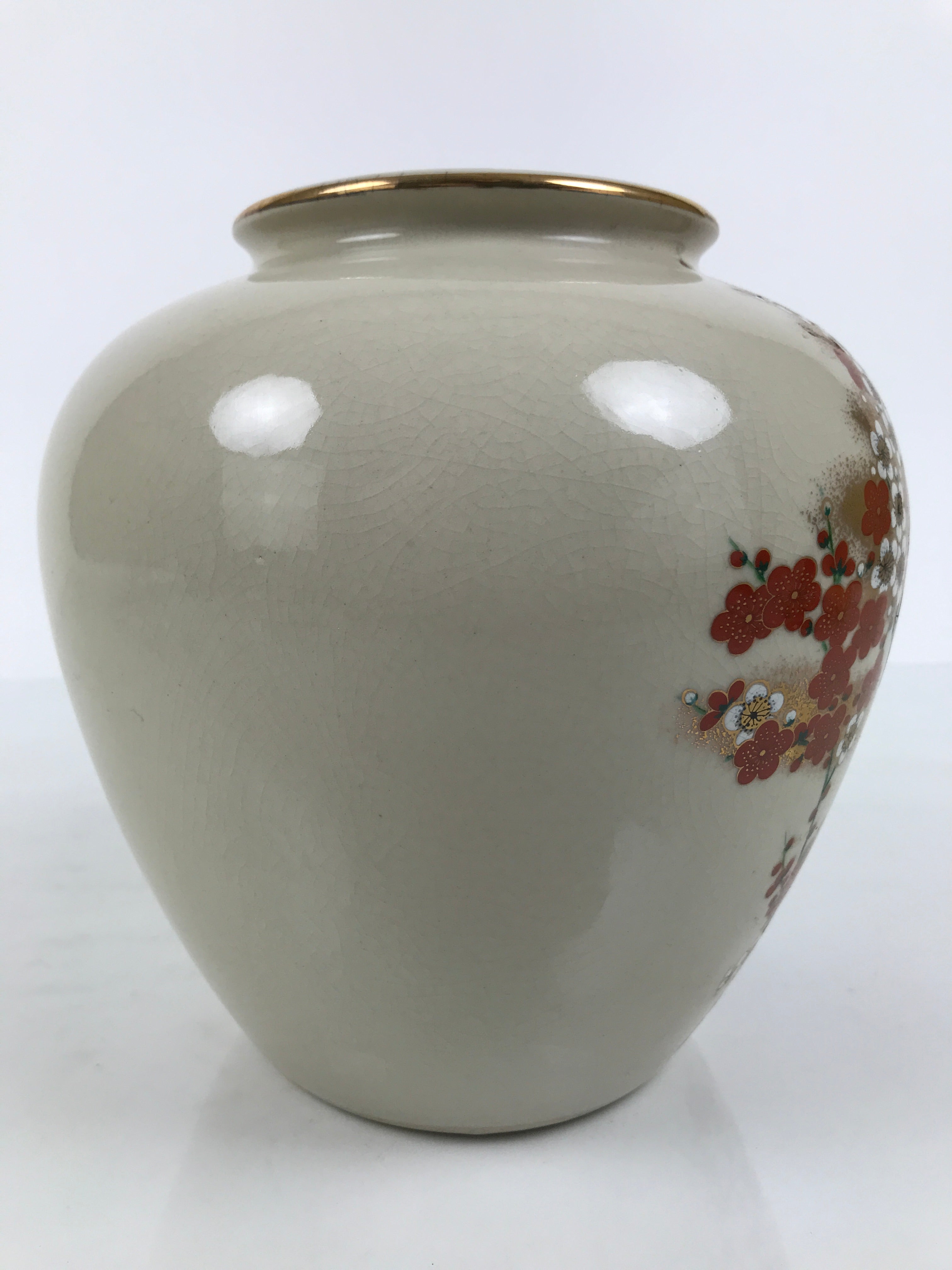 Japanese Kutani Ware Porcelain Flower Vase Ikebana Kabin Plum Blossom Gold FK254-KT - Vase-chidorivintage.com