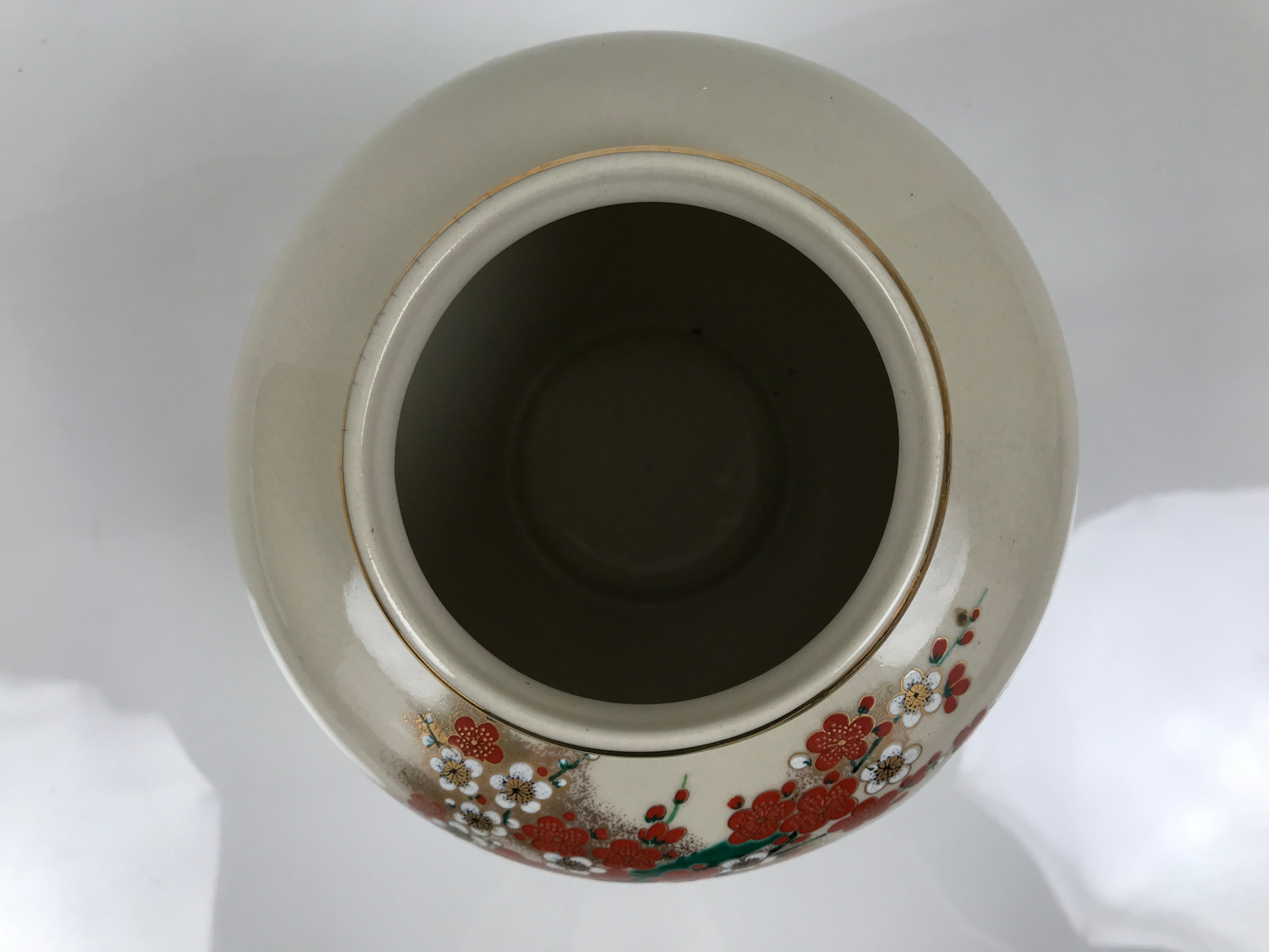 Japanese Kutani Ware Porcelain Flower Vase Ikebana Kabin Plum Blossom Gold FK254-KT - Vase-chidorivintage.com
