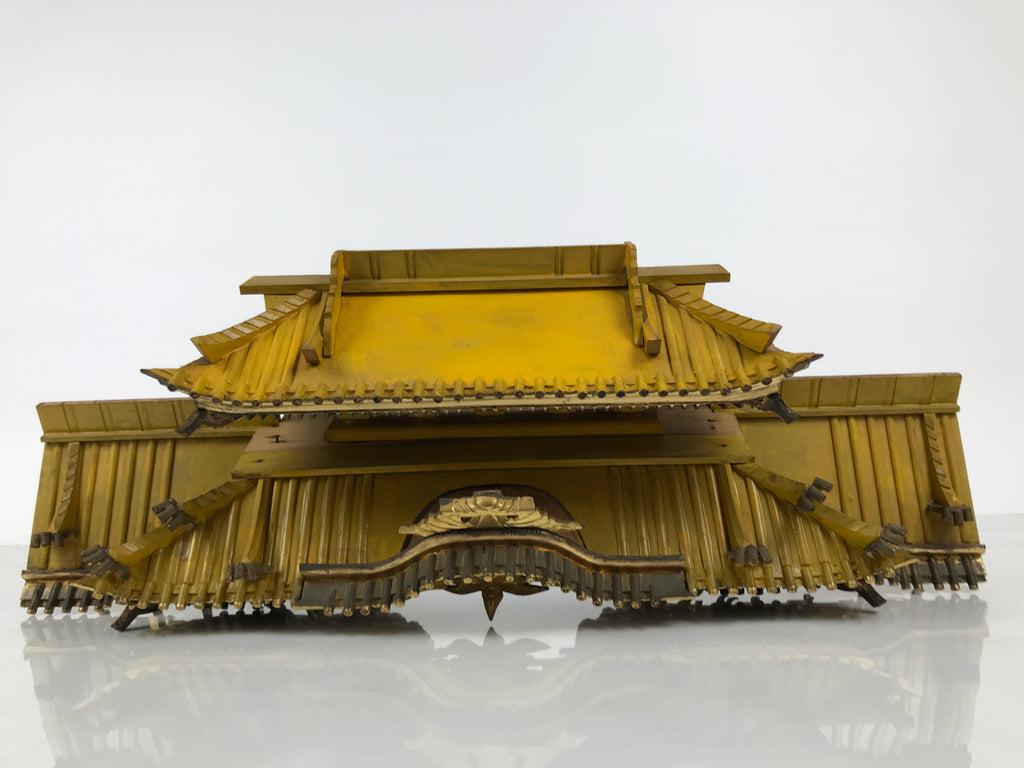 Japanese Buddhist Altar Wood Lacquer Temple Roof Butsudan Part Carved Gold BP46-OT - Buddhist-chidorivintage.com