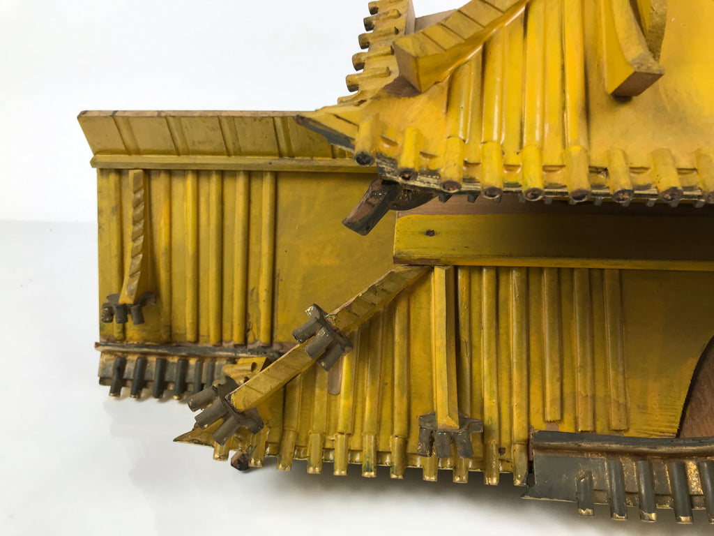 Japanese Buddhist Altar Wood Lacquer Temple Roof Butsudan Part Carved Gold BP46-OT - Buddhist-chidorivintage.com