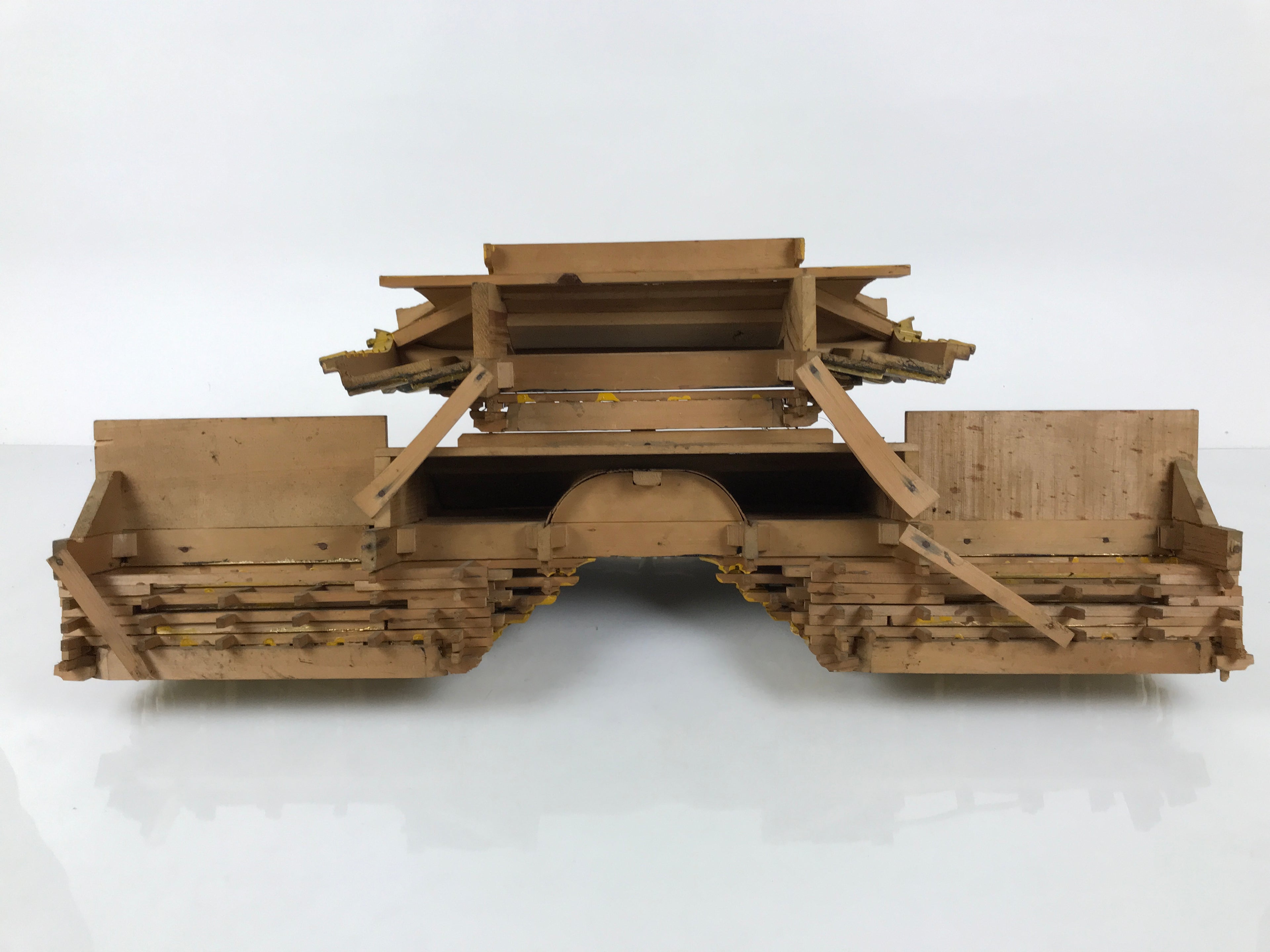 Japanese Buddhist Altar Wood Lacquer Temple Roof Butsudan Part Carved Gold BP46-OT - Buddhist-chidorivintage.com