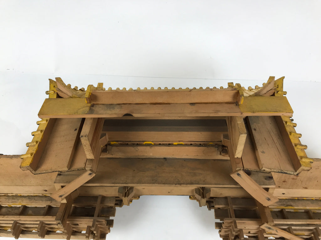 Japanese Buddhist Altar Wood Lacquer Temple Roof Butsudan Part Carved Gold BP46-OT - Buddhist-chidorivintage.com