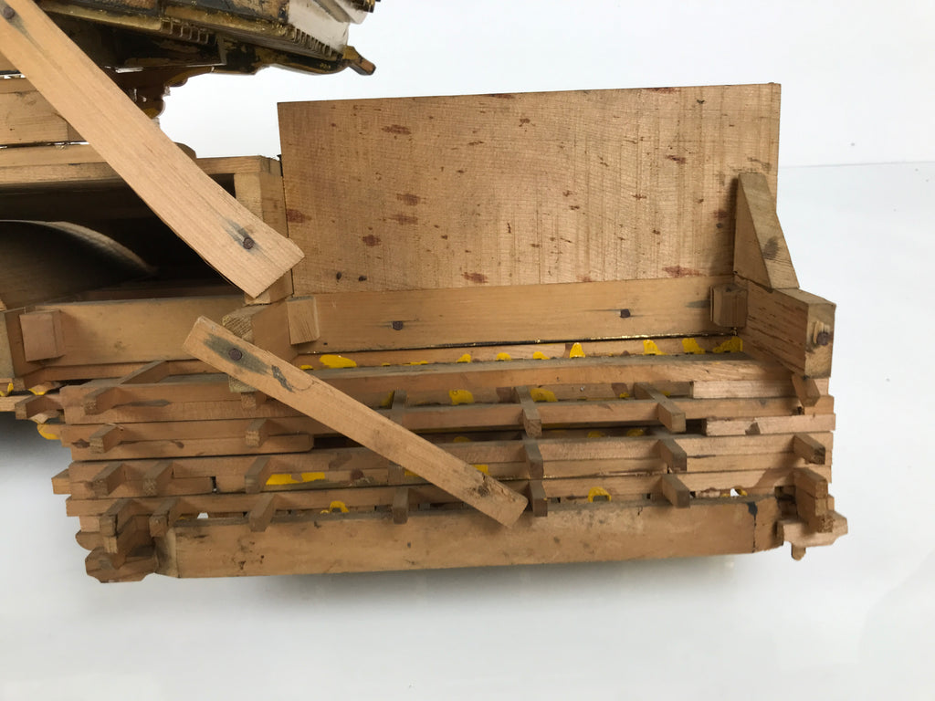 Japanese Buddhist Altar Wood Lacquer Temple Roof Butsudan Part Carved Gold BP46-OT - Buddhist-chidorivintage.com