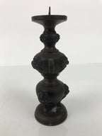 Japanese Buddhist Altar Fitting Bronze Metal Candle Stand Shokudai Brown BA989-OT - Buddhist-chidorivintage.com