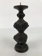 Japanese Buddhist Altar Fitting Bronze Metal Candle Stand Shokudai Brown BA989-OT - Buddhist-chidorivintage.com