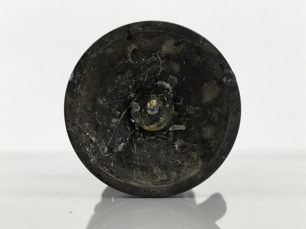 Japanese Buddhist Altar Fitting Bronze Metal Candle Stand Shokudai Brown BA989-OT - Buddhist-chidorivintage.com
