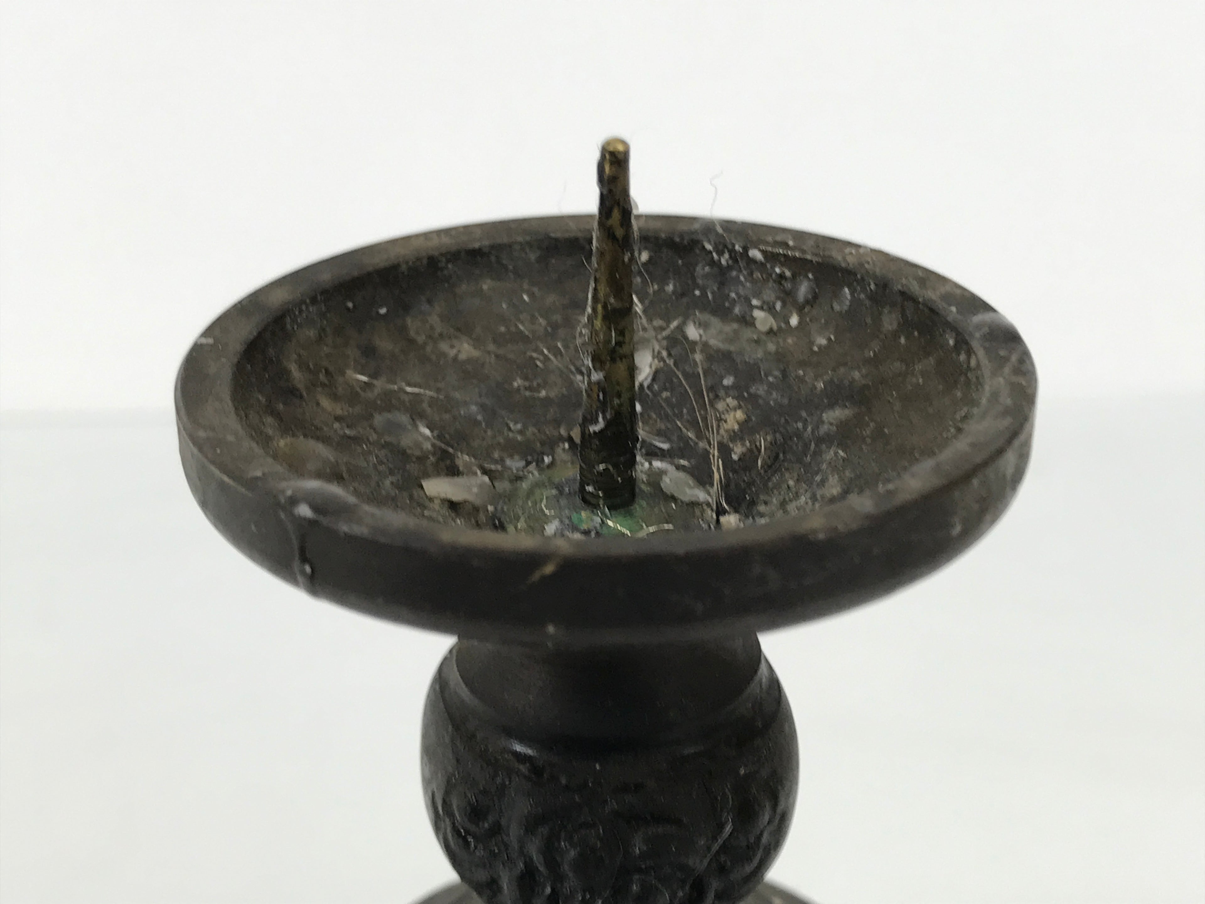 Japanese Buddhist Altar Fitting Bronze Metal Candle Stand Shokudai Brown BA989-OT - Buddhist-chidorivintage.com