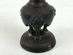 Japanese Buddhist Altar Fitting Bronze Metal Candle Stand Shokudai Brown BA989-OT - Buddhist-chidorivintage.com