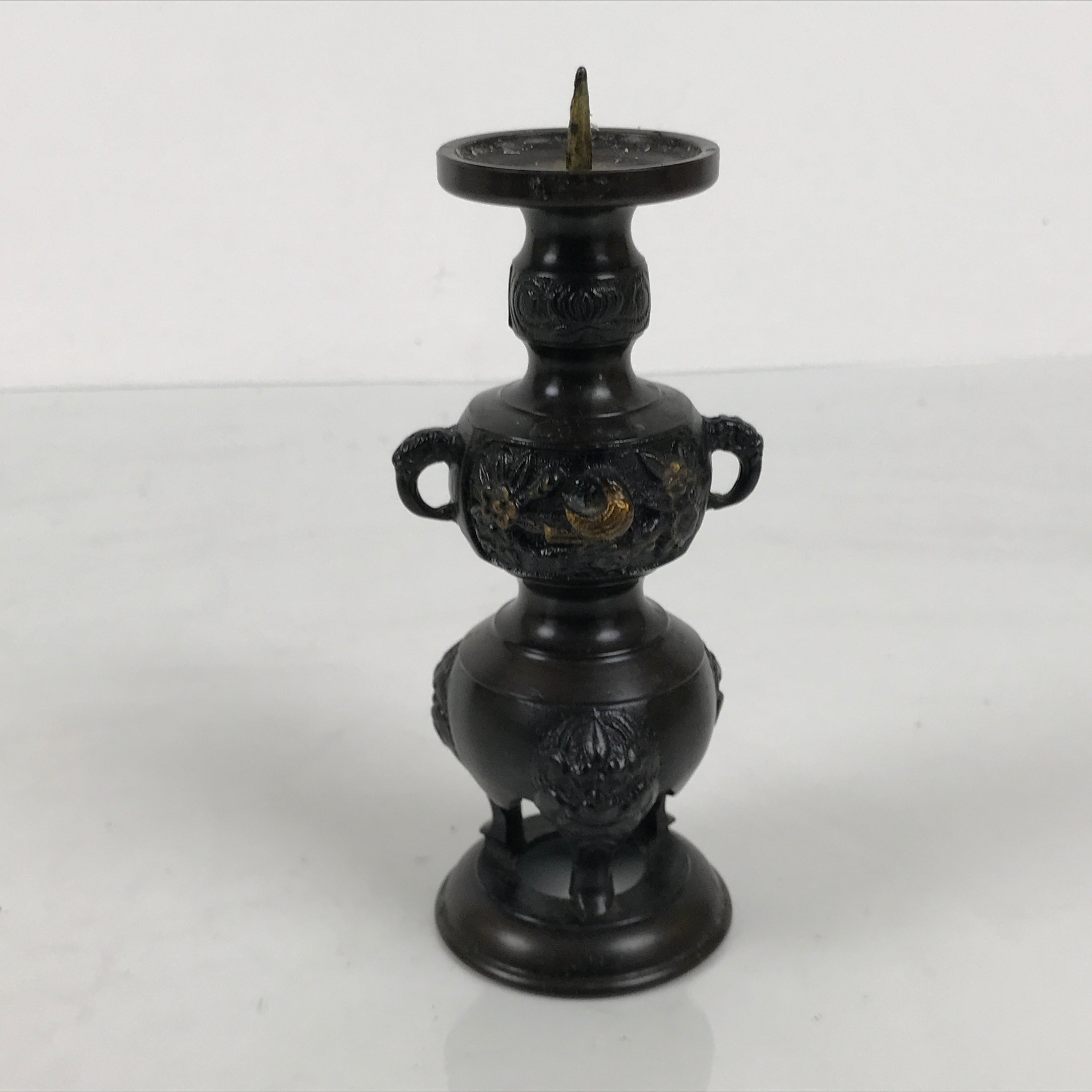 Japanese Seto ware Sake cup Vtg Wooden Box Butterfly Guinomi