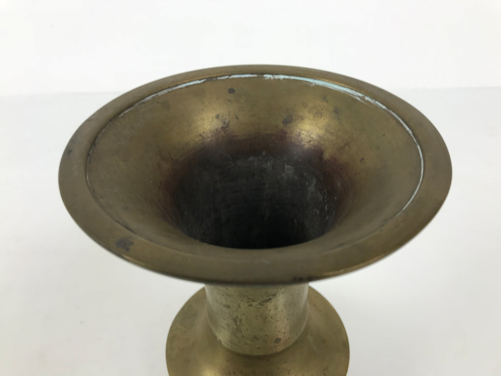 Japanese Buddhist Altar Fitting Brass Metal Flower Vase Vtg Gold Hanatate BA990-OT - Buddhist-chidorivintage.com
