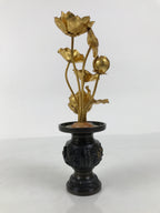 Japanese Buddhist Altar Fitting Vtg Gold Lotus Flowers Jouka Hanatate BA996-OT - Buddhist-chidorivintage.com