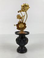 Japanese Buddhist Altar Fitting Vtg Gold Lotus Flowers Jouka Hanatate BA996-OT - Buddhist-chidorivintage.com