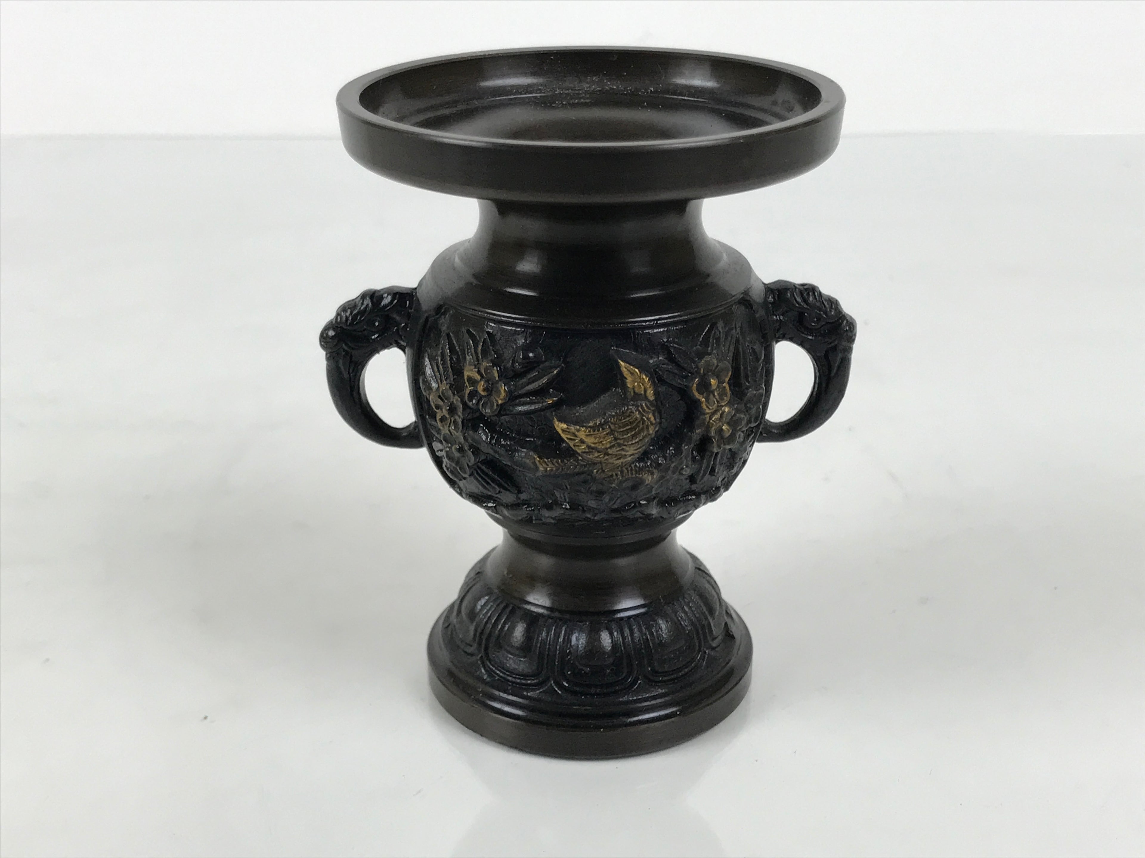Japanese Buddhist Altar Fitting Vtg Gold Lotus Flowers Jouka Hanatate BA996-OT - Buddhist-chidorivintage.com