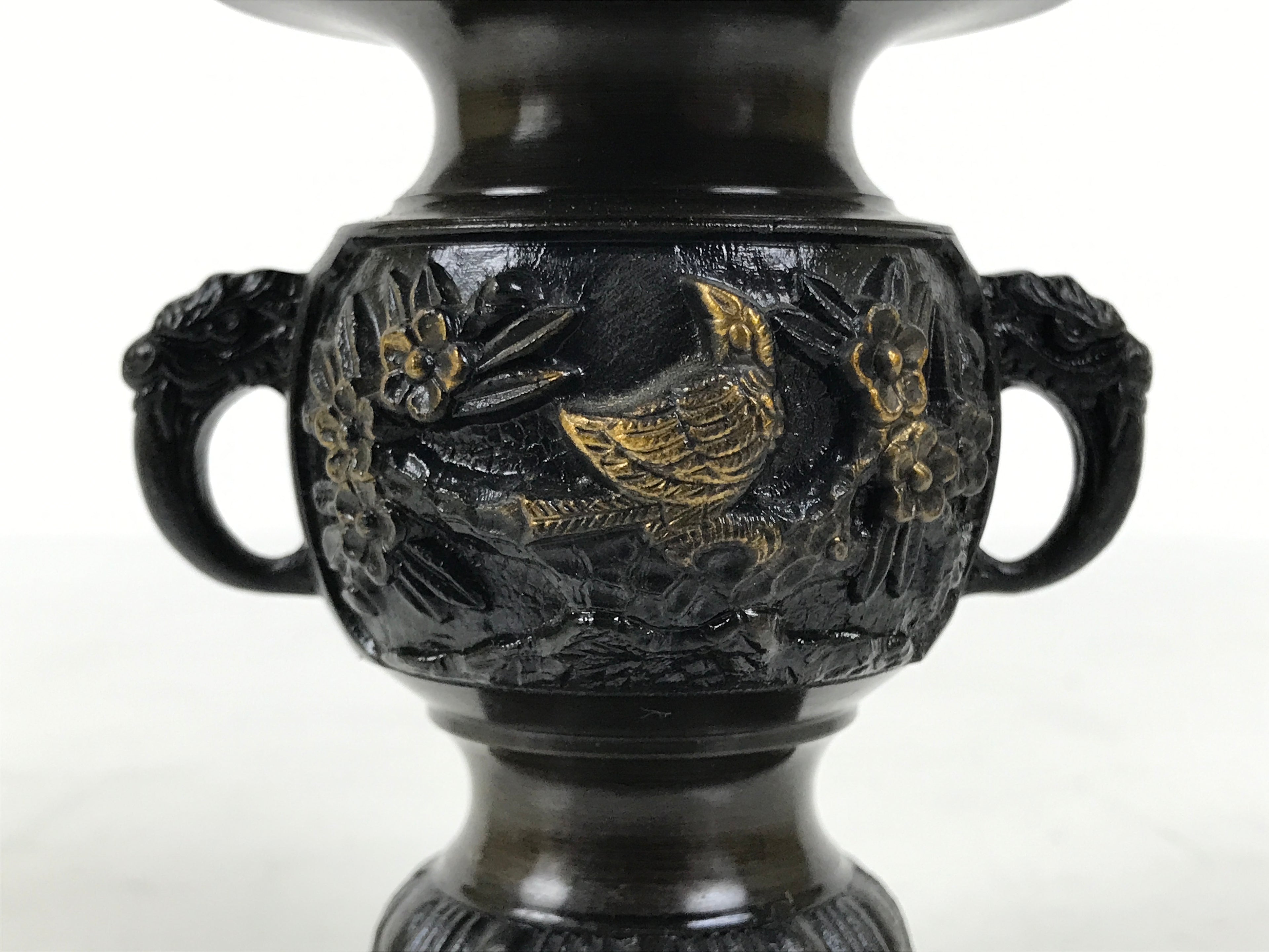 Japanese Buddhist Altar Fitting Vtg Gold Lotus Flowers Jouka Hanatate BA996-OT - Buddhist-chidorivintage.com