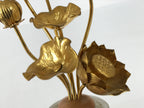 Japanese Buddhist Altar Fitting Vtg Gold Lotus Flowers Jouka Hanatate BA996-OT - Buddhist-chidorivintage.com